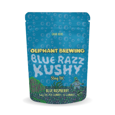 Blue Razz Kushy | 50mg Gummy | Blue Raspberry | 10PK