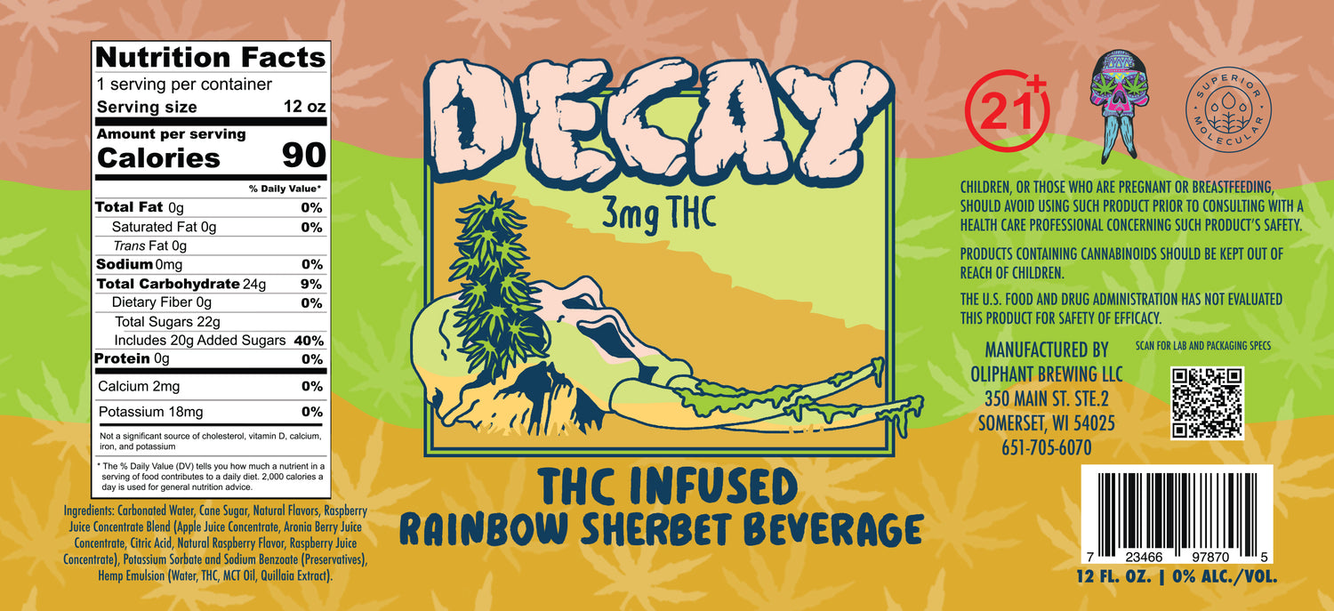 Decay Rainbow Sherbet 3mg THC Beverage