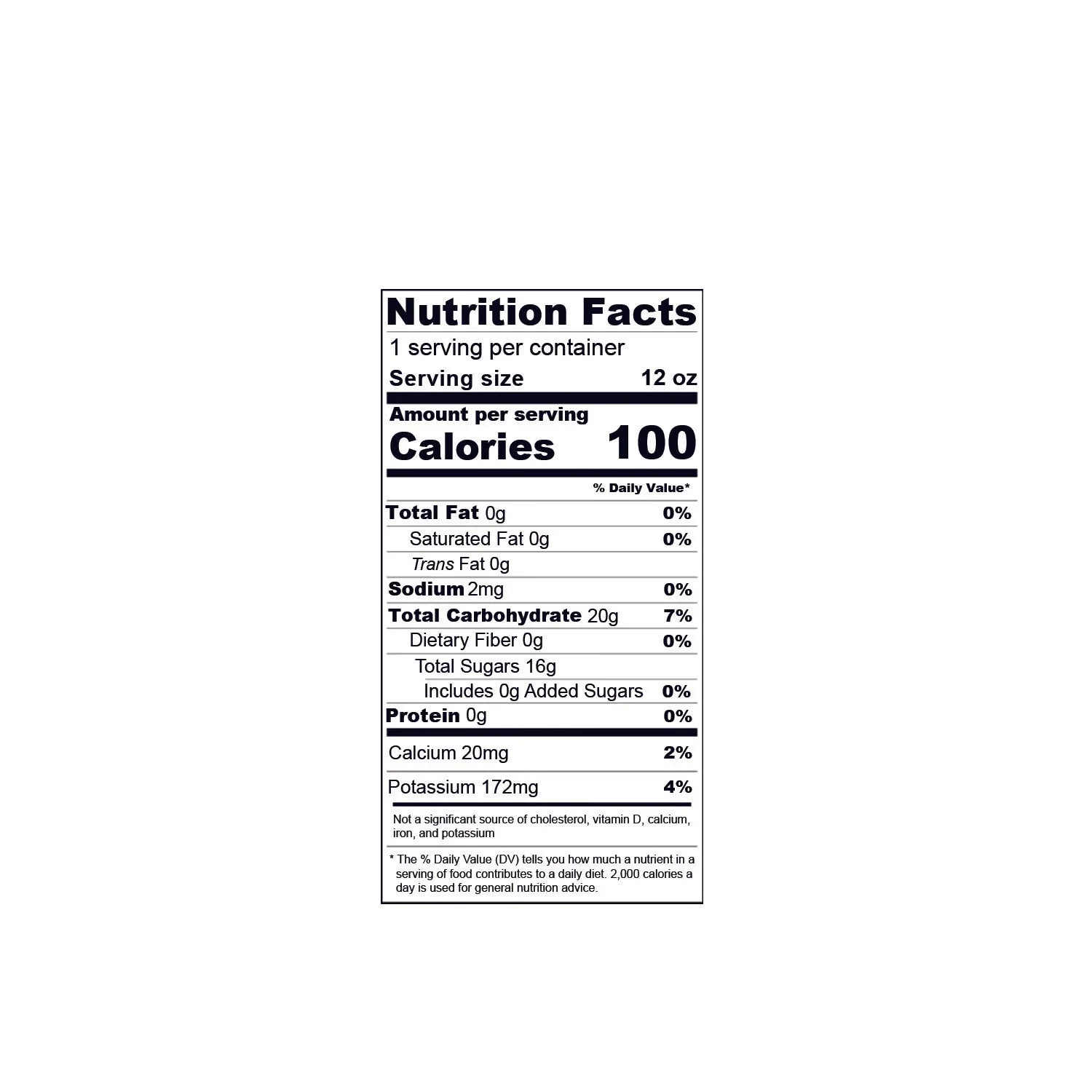 Escape THC 12oz beverage nutrition facts label with calorie, sugar, and ingredient info