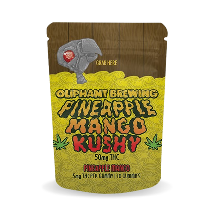 Pineapple Mango Kushy | 50mg Gummy | Pineapple Mango! | 10PK