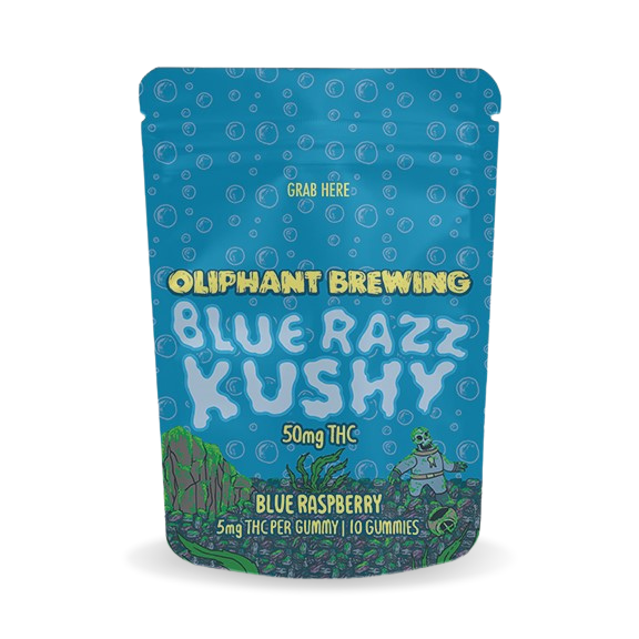 Blue Razz Kushy | 50mg Gummy | Blue Raspberry | 10PK