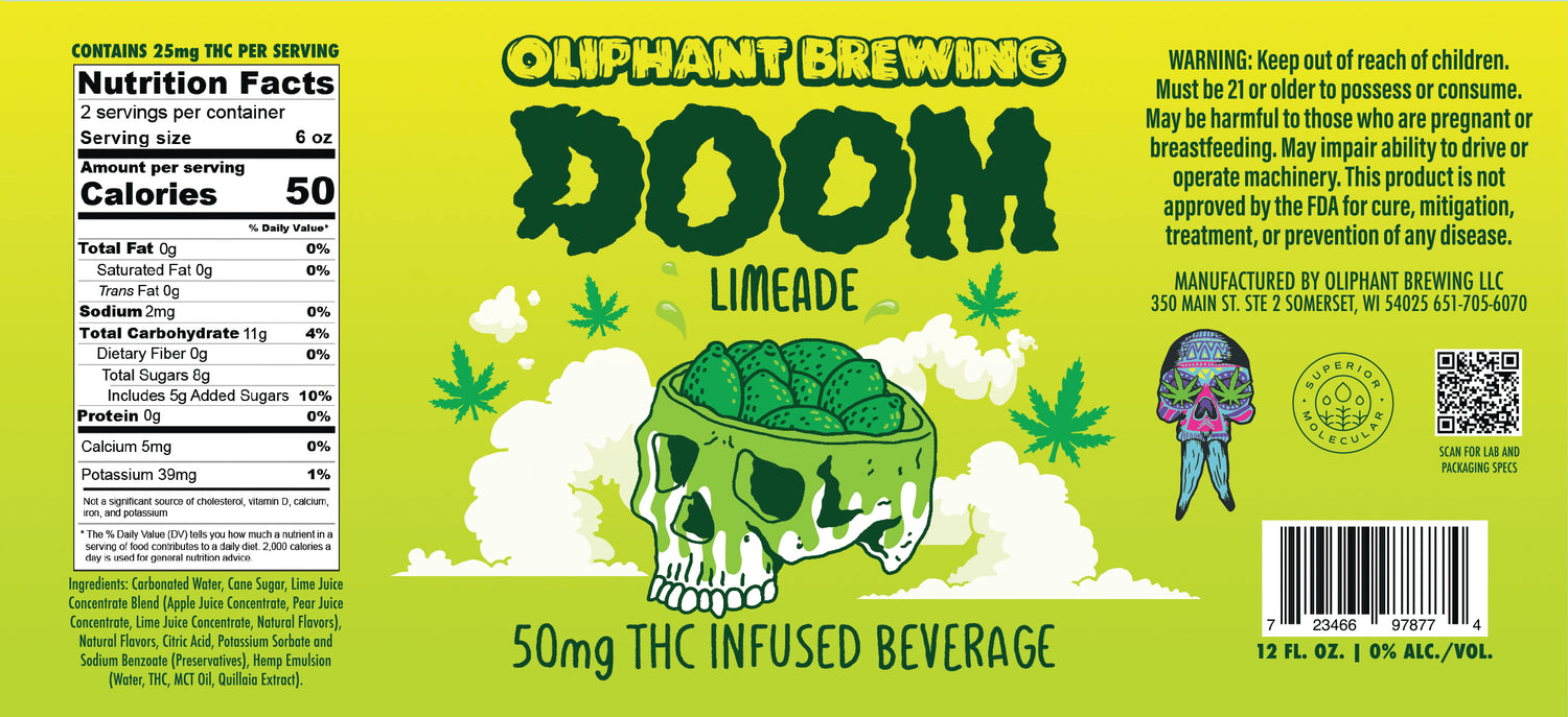 DOOM - LIMEADE 50mg THC *LIMITED*
