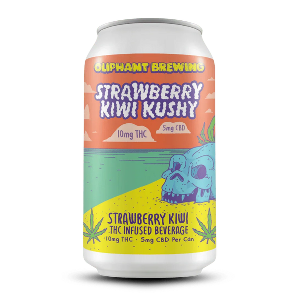 Strawberry Kiwi Kushy 10mg THC Beverage – Oliphant Brewing