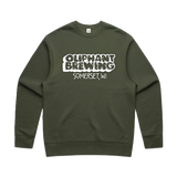 Oliphant Puff Paint Crewneck - Cypress Green