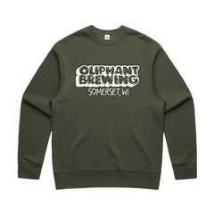 Oliphant Puff Paint Crewneck - Cypress Green