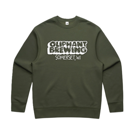 Oliphant Puff Paint Crewneck - Cypress Green