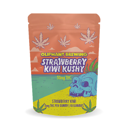 Strawberry Kiwi Kushy | 50mg Gummy | Strawberry Kiwi! | 10PK