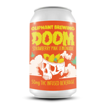 Oliphant Brewing DOOM Strawberry Pink Lemonade 50mg THC infused beverage can with skull design